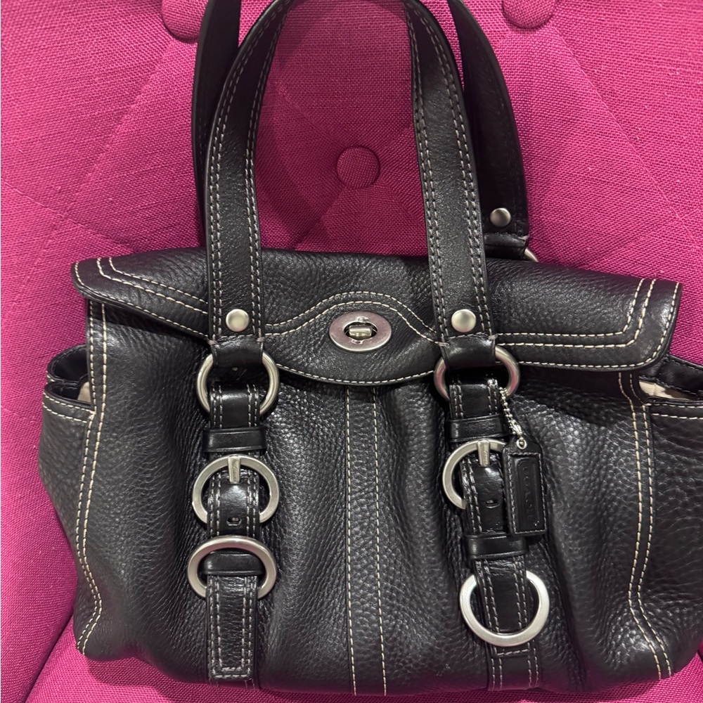 Black Leather Coach Women's Bag